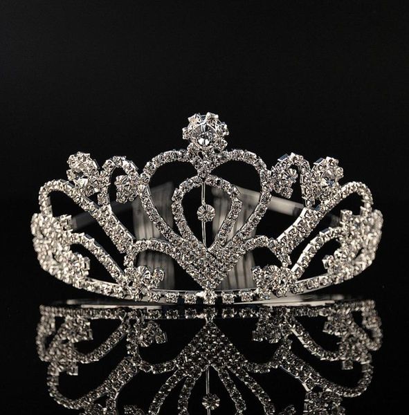 Tiaras de casamento com cristais de prata baratos, coroas de noiva com strass, peças de cabeça, pente barato, acessórios para cabelo, concurso, tiara2002156