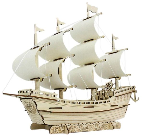 Diy montagem modelo decoração handassembled barco à vela artesanato de madeira decoração crianças039s brinquedo gift7658416