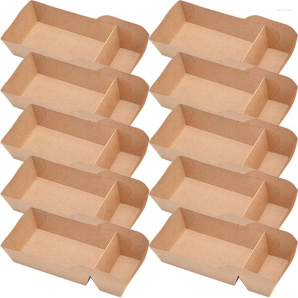 Diminuiço de jantar descartável 50 PCs lanches Kraft Paper Box Dogs Decorações de futebol Party Candy Container