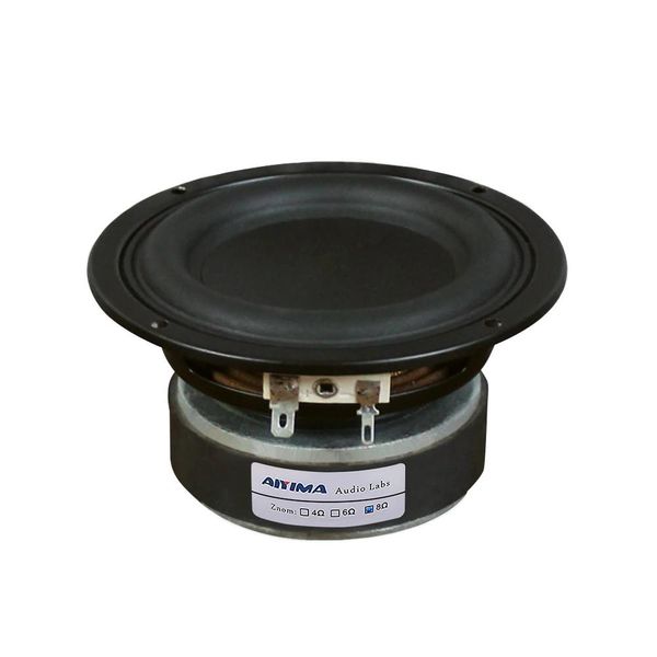 Alto -falantes aiyima 1pcs 4 polegadas alto -falante de áudio 4 ohm 8 ohm 40w woofer borracha aresta de borda carró hift buzin tri divisão falante de baixa frequência