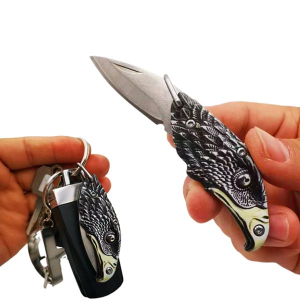 Novità Giochi Portachiavi in miniatura Coltello Tasca a forma di testa d'aquila Consegna a goccia Giocattoli Regali Gag Dhqkf