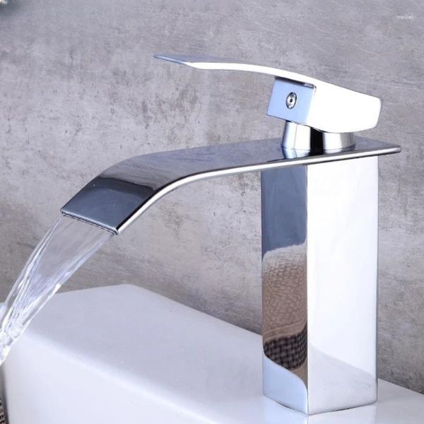 Rubinetti per lavandino del bagno Rubinetto per lavabo in acciaio inossidabile 304 Uscita acqua a testa piatta Connessione singola Tipo di sollevamento