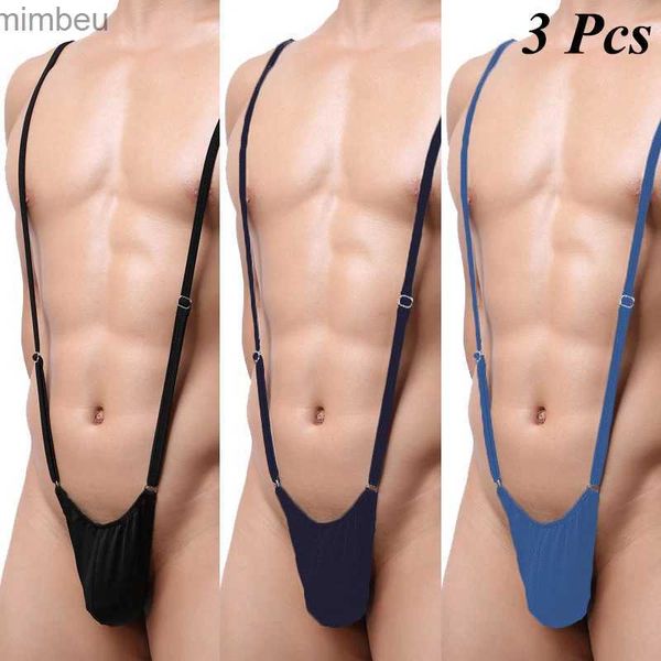 Set sexy 3 pezzi CLEVER-MENMODE Uomo Body sexy G String Intimo regolabile Mutandine a forma di V profonda Lingerie erotica T Back U Perizoma convessoL240122