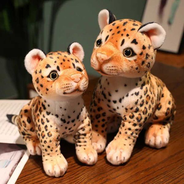 Bonecas de pelúcia 3 posturas vida real leopardo brinquedos de pelúcia bonito simulação cheetah cub modelos recheado macio animal boneca do bebê decoração do quarto bonito presente