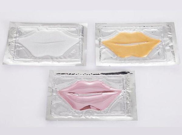 Rosa weiße Lippenmasken Gold Kristall Kollagen Frauen Feuchtigkeitsmaske Lippenpflege Kosmetik Anti Falten Patch Pad Gel1943291