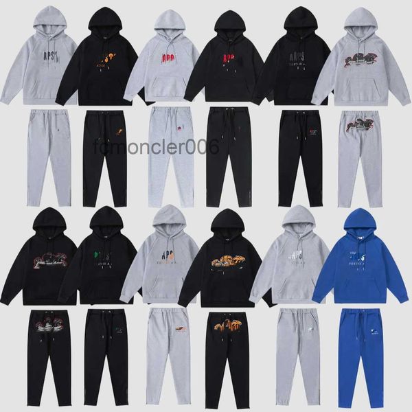 Trailsuit Erkekler Trapstar Track Suits Hoodie Avrupa Amerikan Basketbol Futbol Rugby iki parçalı Kadınlar Mektup Dekorasyonu Kalın Hoodies Erkek Pantolon 599a