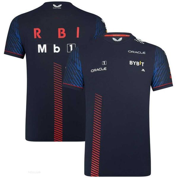 Homens camisetas 2024 New Bull Versappen Venda Quente Em Torno Do Pescoço T-shirt Esportes Lazer Super Top F1 Red Team Racing Dress