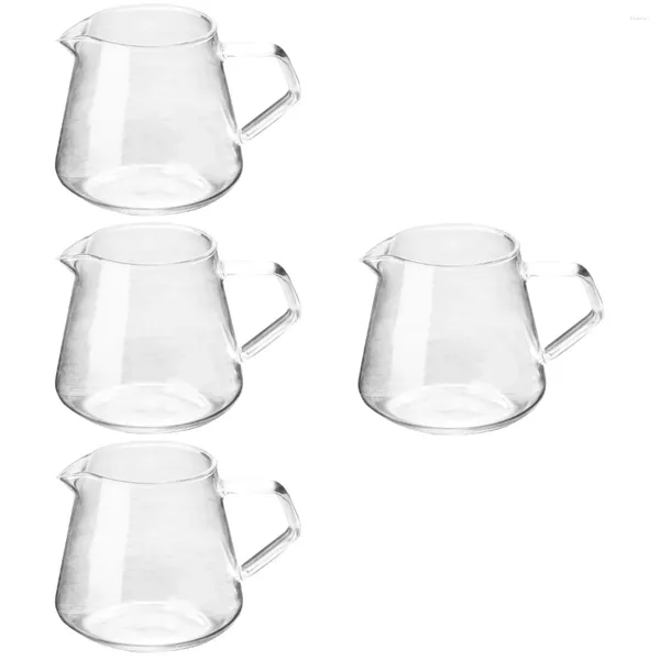 Set di stoviglie 4 pezzi caffettiera in vetro brocca per il latte portatile teiera contenitore per la crema tazza per caffè espresso forniture per la casa