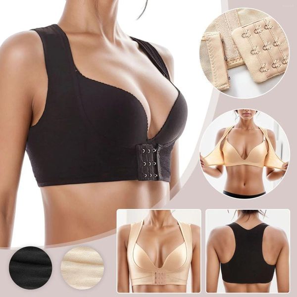 Damen Shapers Frauen Brea Mash Bruststraffung X-förmig Verschönern Rückenkorsett Brusthaltungskorrektur Vorderschnalle BHs Wireless Pack