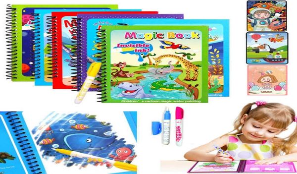 10 шт., волшебная вода для рисования, многоразовые книжки-раскраски Монтессори для детей, сенсорные игрушки для раннего образования3904854