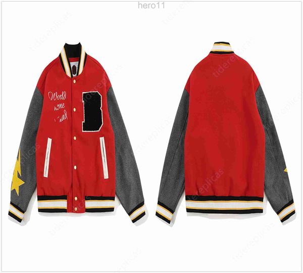 2023 casaco de algodão designer jaquetas bomber mens jaqueta blusão varsity windbreak quente stamping casual tubarão voador jaqueta de beisebol acolchoado lã flig cwch