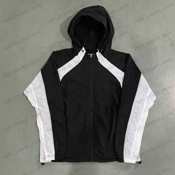 Giacche da donna Deeptown Vintage Y2k Giacca a vento da donna con cappuccio Zip-up Oversize Streetwear Nero Giacche da pista Abbigliamento firmato di lusso T240122