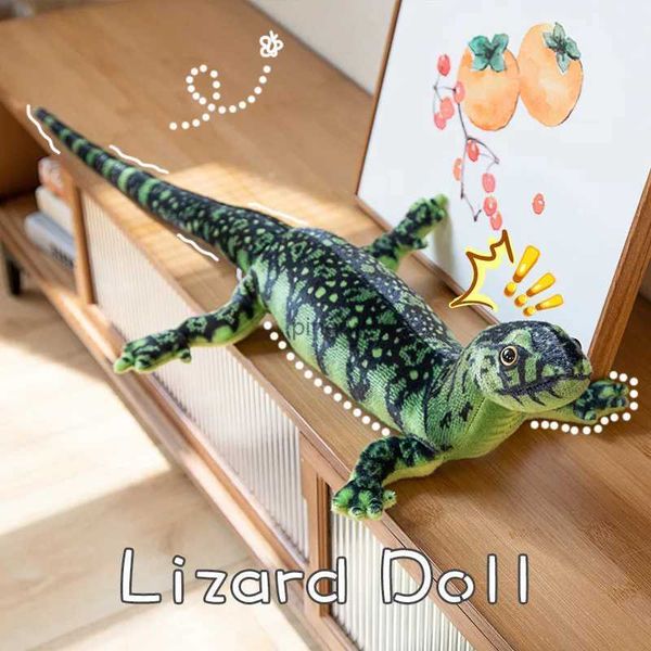 Bonecas de pelúcia 75cm simulado réptil lagarto boneca brinquedo de pelúcia animal selvagem cauda longa marrom verde plushie peluche meninos meninas presente dos homens