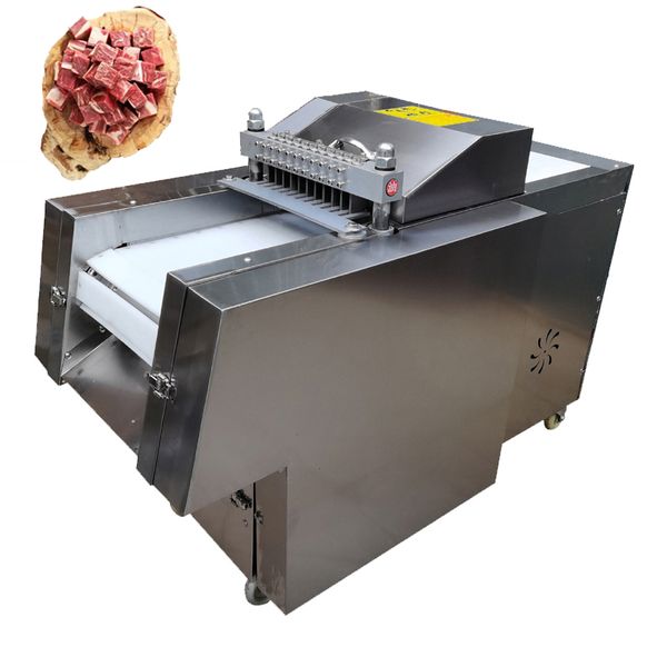 Automatischer Fleischschneider, Hühner- und Entenknochenschneidemaschine, Kantinenfisch, Gänserippchen, Schweinefüße, gefrorenes Fleisch, Würfelschneidemaschine