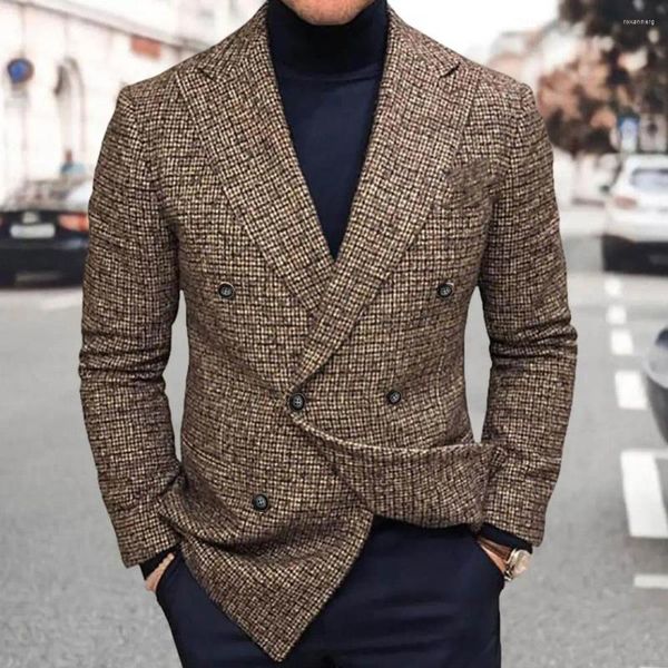 Abiti da uomo Abito da uomo Cappotto Lavabile Risvolto Blazer stile britannico in puro colore super morbido Streetwear