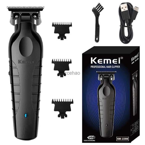 Máquina de cortar cabelo Kemei Zero blade Aparador de cabelo profissional Aparador de barba para homens Máquina de cortar cabelo elétrica recarregável Barbeiro
