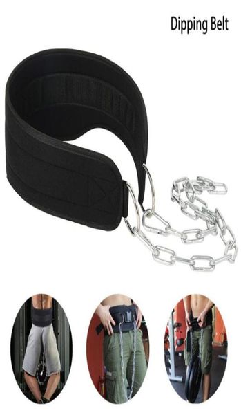 Manubri da palestra Cintura per sollevamento pesi con catena Cintura per immersione Forza Esercizio di potenza Bilanciere Fitness Bodybuilding Gym5825532