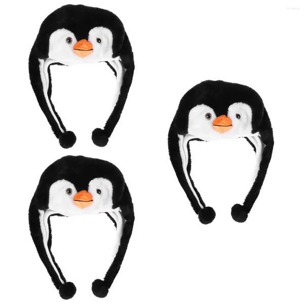 Berets Amosfun Po Chapéus Capuz Presentes Presentes Ski Plush Faux Full Earflap Pinguim Decorações para Adorável Cosplay Cap Forro de Inverno
