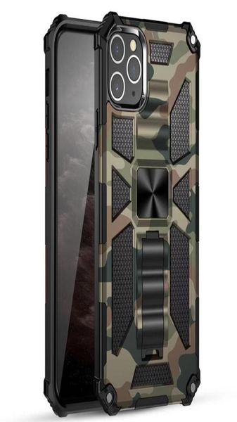 Camuflagem Kickstand Casos Funda Case para iPhone 11 12 Pro Max XS XR 7 8 Plus Armadura Anel Ímã do Exército Telefone Protetor à Prova de Choque C3108607