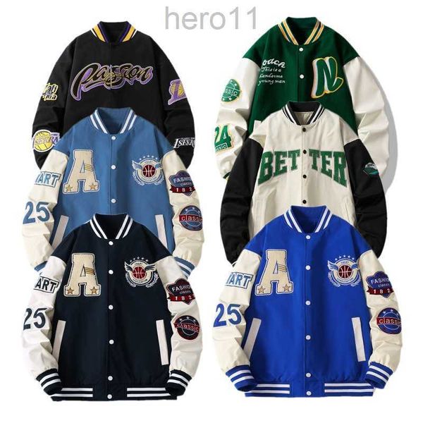 Giacca varsity da uomo Giacca firmata Giacca a vento Manica lunga Giacca da uomo Letterman Bottoni abbigliamento Con striscia Giubbotti bomber Uniforme da baseball Taglie forti JQZB