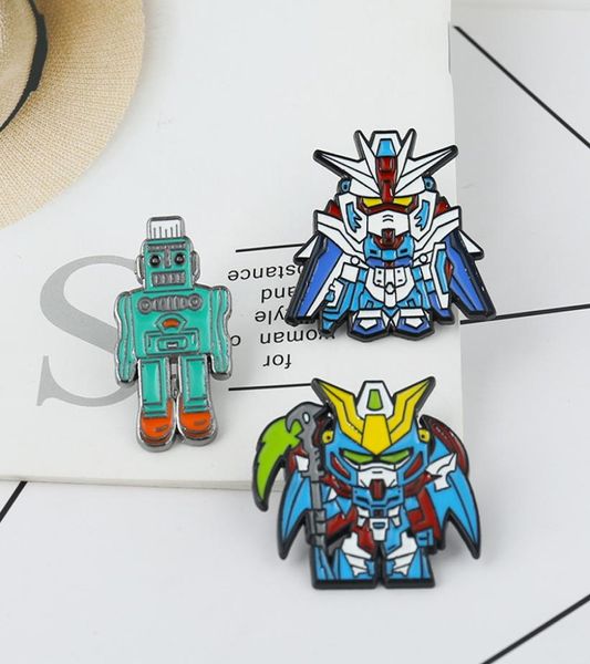 Cartoon Anime Roboter Pins für Rucksäcke Brave Battle Warriors Revers Emaille Pins Broschen für Taschen Abzeichen Freund Kinder Jungen Geschenk2861217