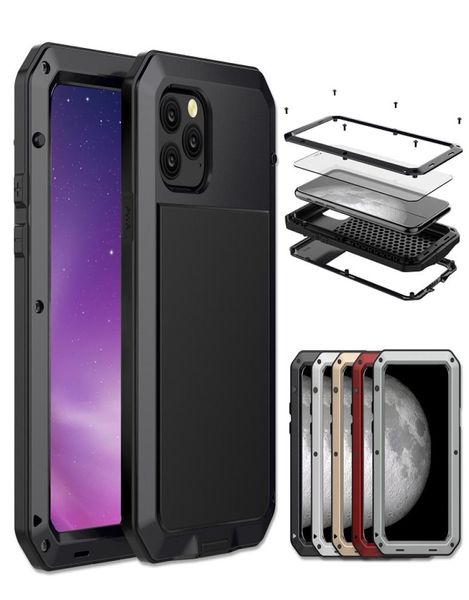 Armadura 360 proteção completa para coque iphone 11 pro 12 mini max caso à prova de choque metal alumínio doom heavy duty funda case cover9259779