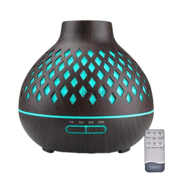 Umidificatori Diffusore di oli essenziali Diffusore di aromi di venature del legno da 400 ml con timer Umidificatore a nebbia fredda per la camera da letto del bambino di casa YQ240123