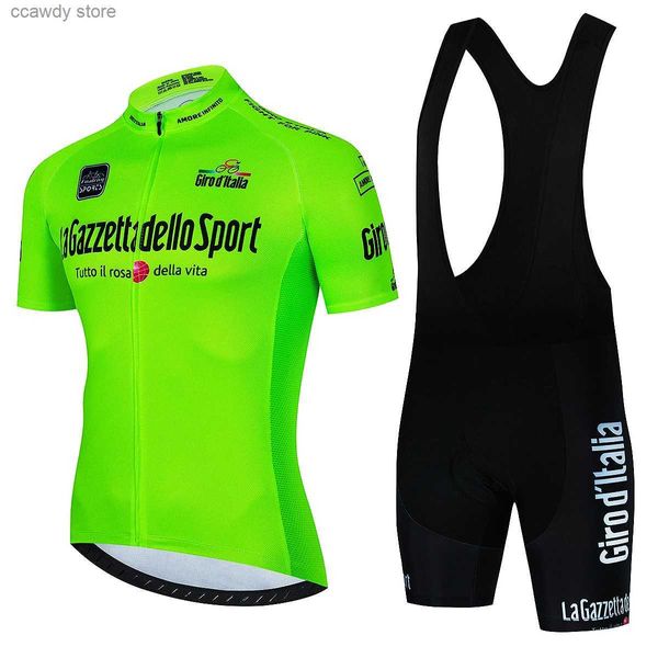 Homens Tracksuits Ciclismo Jersey Define Tour Of Italy Bicicleta Roupas Set Verão Road Bike Manga Curta Roupas Homens Mtb Sport WearH24122