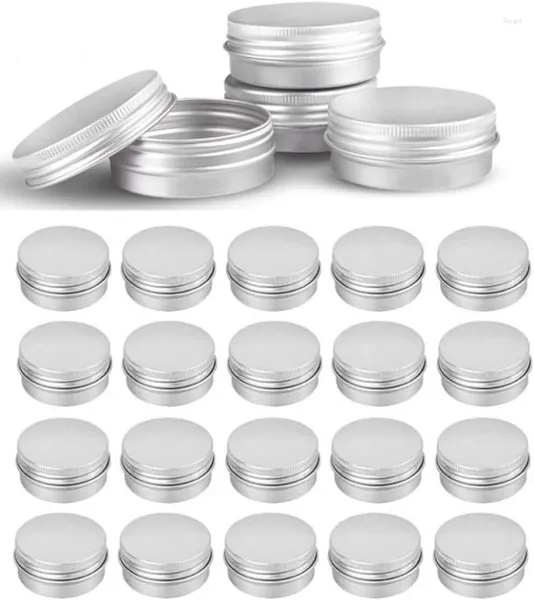 Бутылки для хранения 5-10 шт. 5 г-100 г металлические круглые банки алюминиевые пустые серебряные с винтовой крышкой коробка для крема для дизайна ногтей коробка для крема для макияжа