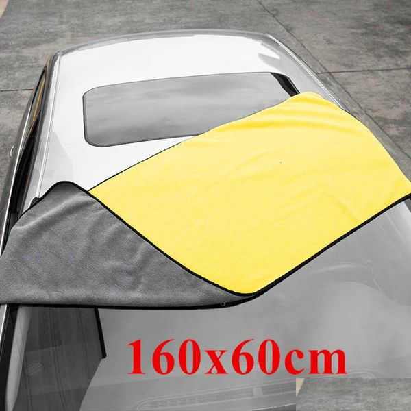 Outras ferramentas de limpeza de cuidados Novo 160x60cm de espessura P Toalha de microfibra Acessórios de lavagem de carro Super absorvente detalhando toalhas de secagem de pano Dro Dhukf