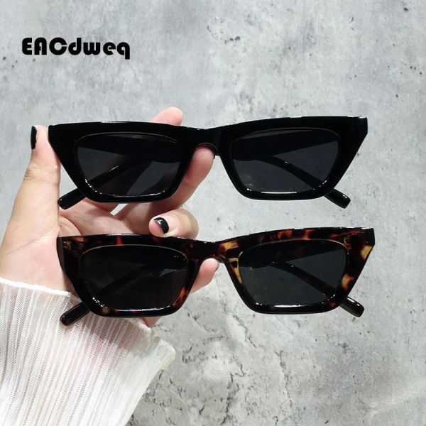 Rechteckige Sonnenbrille Frau Vintage Cat Eye Design Sonnenbrille Weiblich Männlich Persönlichkeit Cool Retro Schwarz Cateye Oculos