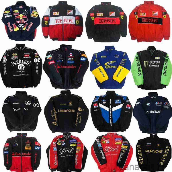 Jaqueta masculina terno de corrida f1 retro americano jaquetas motocicleta ciclismo beisebol ao ar livre algodão europeu e iqwt bs3z ce4l 5veo