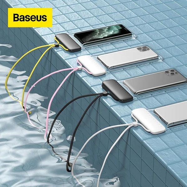 Borse Baseus Custodia impermeabile per telefono da 7,2 pollici Borsa da nuoto Custodia universale per cellulare Custodia per telefono per Drift Diving Surf