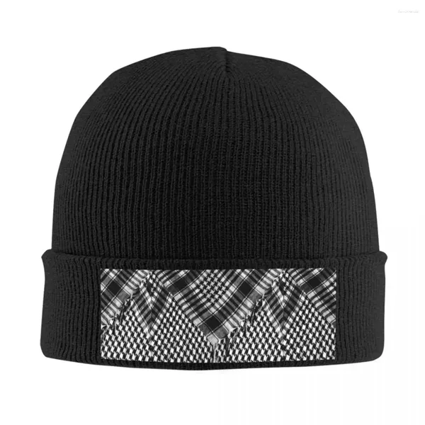 Berets Shemagh Taktische Bandana Arabisch Palästina Strickmütze Für Frauen Männer Beanie Winter Hüte Acryl Palästinenser Casual Caps