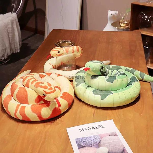 Bonecas de pelúcia simulação dos desenhos animados python brinquedos de pelúcia longo travesseiro de pelúcia animal realista cobra gigante boa decoração de halloween crianças meninos presentes engraçados