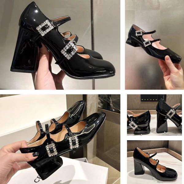 Женские модельные туфли на высоком каблуке с босоножками, классические роскошные дизайнерские туфли с квадратным носком, повседневные сандалии с пряжкой и ремешком на щиколотке с каменным узором