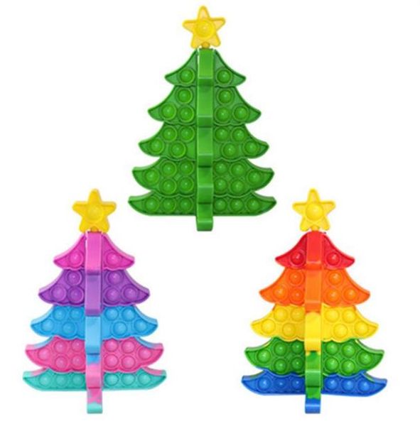 3D Árvore de Natal Favor de Festa Empurrar Bolha Brinquedo Sensorial Antiestresse Macio Silicone Decorações de Natal Crianças Adultos Alívio do Estresse para Autismo Brinquedos de Aperto a437416959