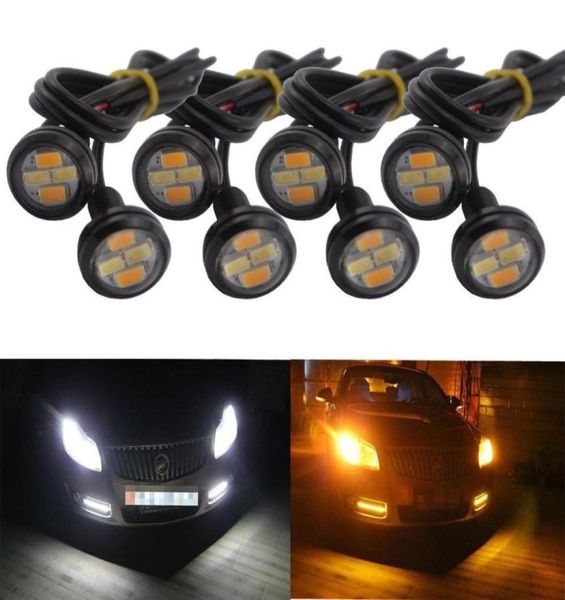 10 stks Auto Styling 23mm 5730SMD Dual Kleur Wit Amber Eagle Eye LED DRL Knipperlichten Voor Auto motor vrachtwagen offroad2288742