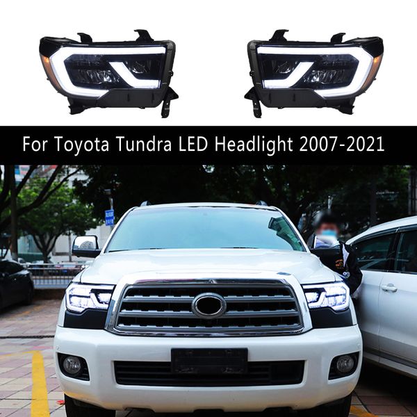 Для Toyota Tundra светодиодная фара в сборе 07-21 дальний свет ангельские глазки объектив проектора дневные ходовые огни стример сигнал поворота автозапчасти