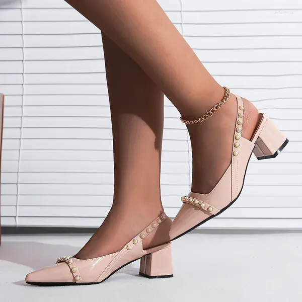 Модельные туфли, легкие, роскошные женские туфли телесного цвета с острым носком на высоком каблуке, модные женские сандалии Miss Single