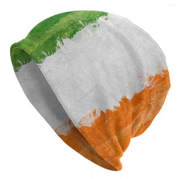 Berets Irlanda Bandeira Caps Moda Outono Inverno Rua Skullies Beanies Chapéus Primavera Quente Dupla Utilização Bonnet Tricô