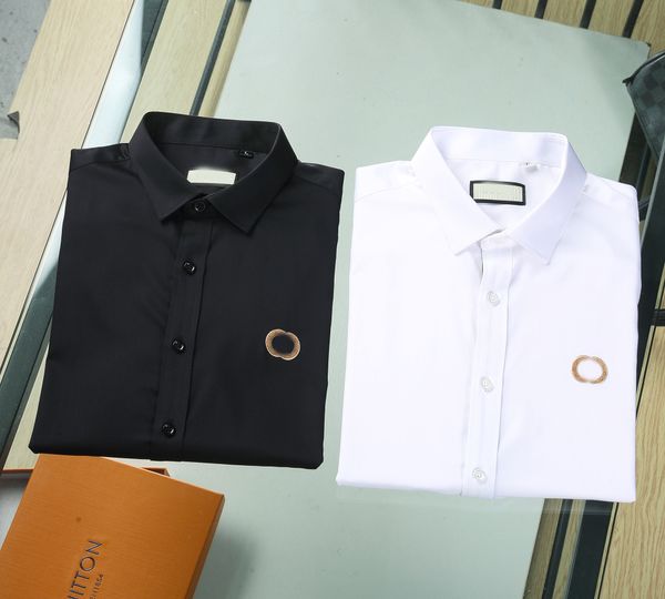 Camicia casual designer marchio primavera estate business uffici abito da uomo camicia slim colletto a strisce a strisce lunghe a strisce lunghe dimensioni m-3xl8