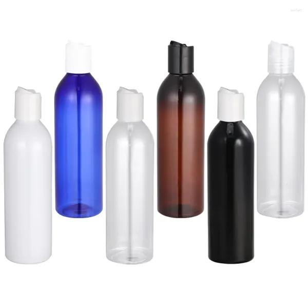 Bottiglie di stoccaggio Tappo a pressione riutilizzabile Spremere campione di plastica per contenitori Lozione Bottiglia trasparente Con tappi vuoti Shampoo sfuso