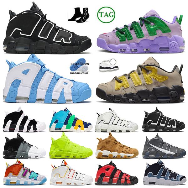 Mored Mens upTempos großer Größe 12 Basketballschuhe Designer Og Scottie Pippen Eisen graue Kopie Paste Kokosmilch Schwarz weißer Uni Unc Uptempo2 96 Trainer