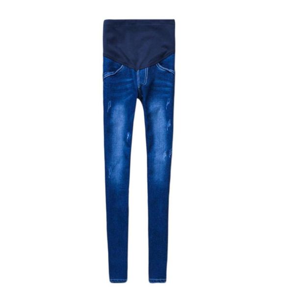 Marca calças de brim para grávidas roupas de gravidez macacão jeans elástico elástico calças magras roupas para mulheres grávidas 5032678