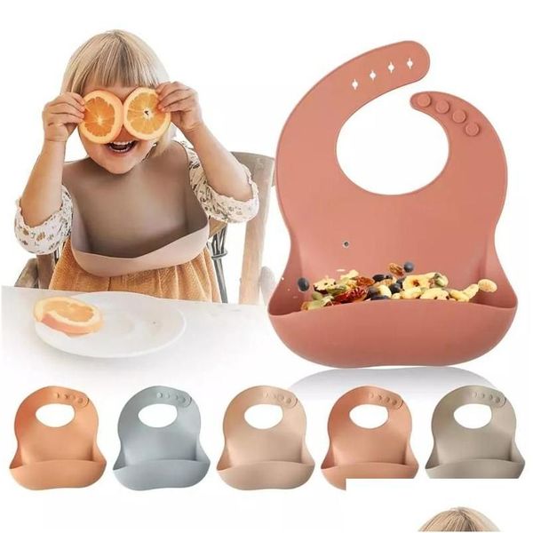 Lätzchen Burp Tücher Silica Gel Lätzchen Für Babynahrung Kinder Handtuch Wasserdicht Speichel Tasche Waschen Drop Lieferung Kinder Mutterschaft Fütterung Otr2M