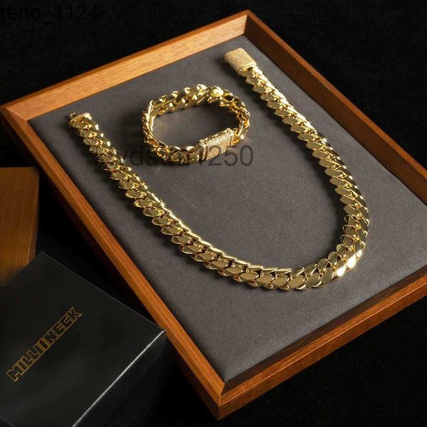 Großhandels-Halsband aus 18 Karat Gold, individuelle kubanische Gliederkette, 24 Karat Miami, 20 mm Halskette A17A