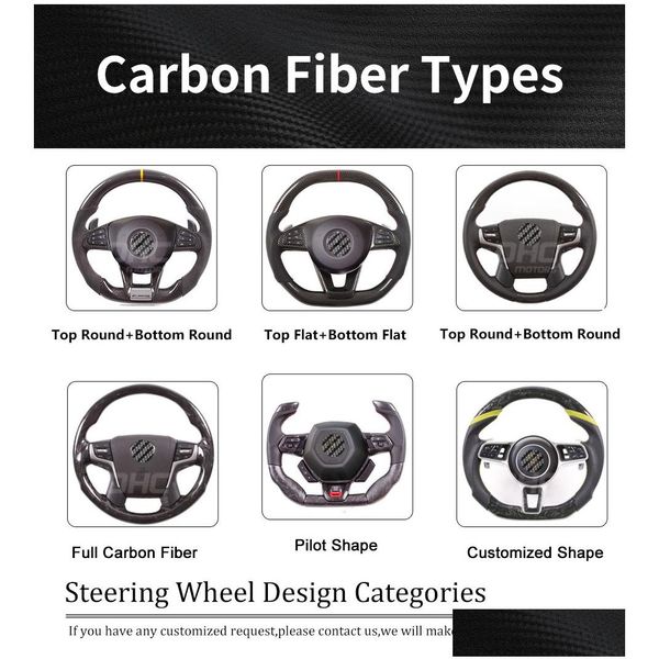 Araç Direksiyon Simidi Gerçek Karbon Fiber Hyundai Sonata Aksesuarları için Uyumlu Dönüş Teslimat Otomobilleri Motosikletler Oto Parçaları Sistemi DHO