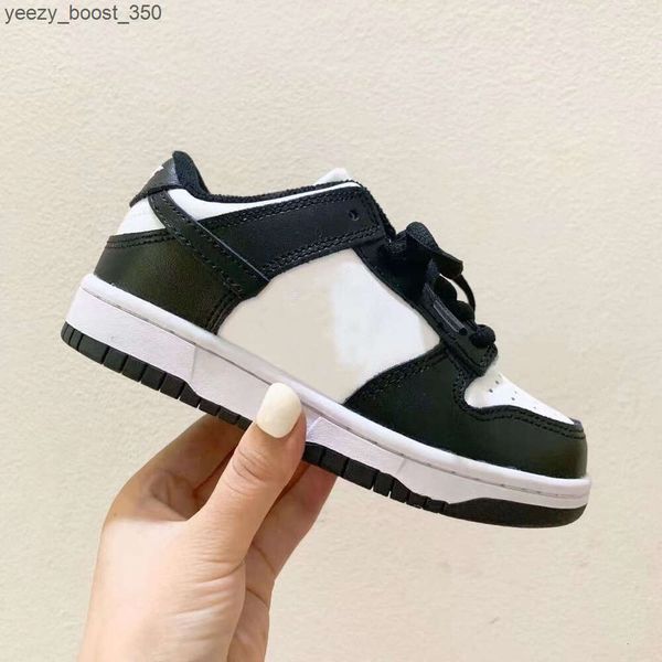2023 Kids Shoes For Boy Girl Sports Black White Chunky Low Cows Trainers Boys and Girls Athletic Outdoor Sneakers Children 24-35 4WMU