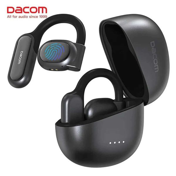 Fones de ouvido para celular DACOM Fones de ouvido sem fio Bluetooth Fone de ouvido TWS Super Bass Fones de ouvido Type-C Bluetooth5.3 Fones de ouvido abertos com cancelamento de ruído de microfone duplo YQ240120